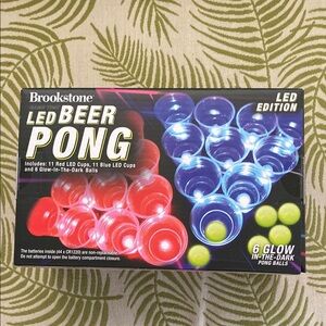 Brookstone Party Lights LED Beer Pong Set Red and Blue